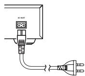 ONKYO DV-SP502 - Branchez le cordon d'alimentation fourni au connecteur AC INLET et à une prise murale. - 1