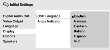 ONKYO DV-SP502 - Configuración del idioma de las visualizaciones en pantalla de este reproductor - 4