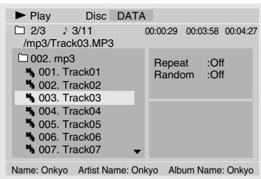 ONKYO DV-SP504E - Para reproducir la pista seleccionada, pulse Reproducir [▶] o el botón [ENTER]. - 2