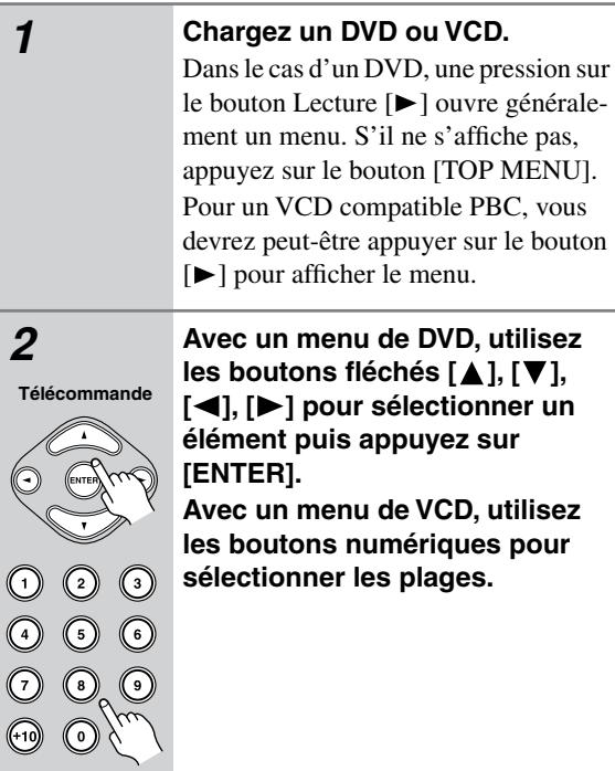ONKYO DV-SP504E - Navigation dans les menus de DVD et VCD disque - 2