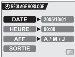 SANYO XACTI VPC-C40E - Sélectionnez l'icône de réglage de l'horloge 🔒 et appuyez sur le bouton de réglage SET. - 1