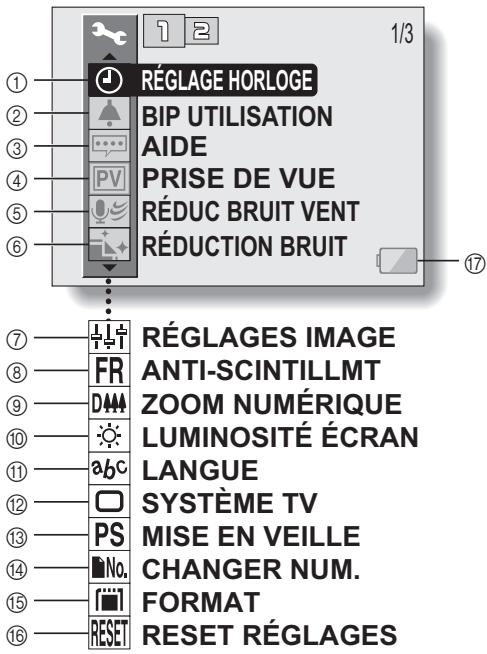 SANYO XACTI VPC-C40E - Présentation de l'écran Option - 1
