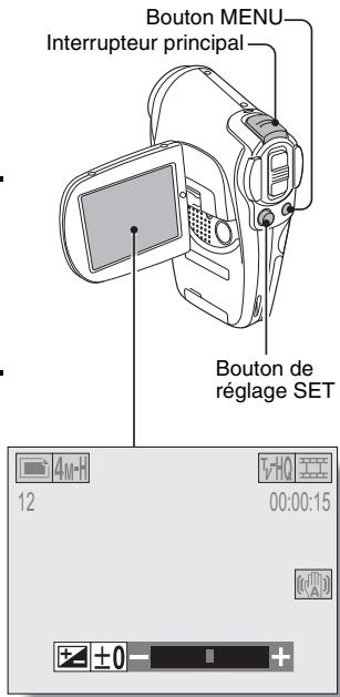 SANYO XACTI VPC-C40E - Déplacez le bouton de réglage SET vers la gauche ou la droite pour régler l'exposition. - 1