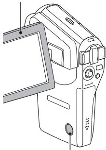 SANYO XACTI VPC-CG65 - Ouvrez le support d'écran et appuyez sur le bouton ON/OFF pendant au moins 1 seconde. - 1