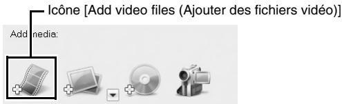 SANYO XACTI VPC-CG65 - Cliquez sur l'icône [Add video files (Ajouter des fichiers vidéo)]. - 1