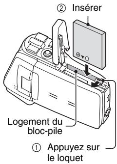 SANYO XACTI VPC-CG65 - Insérez le bloc-pile. - 1