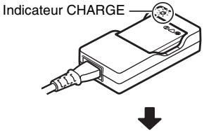 SANYO XACTI VPC-CG65 - Lorsque l'indicateur CHARGE s'éteint, débranchez le cordon d'alimentation de la prise de courant et retirez le bloc-pile du chargeur. - 2