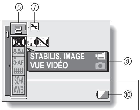 SANYO XACTI VPC-HD1AEX - Présentation des écans de réglage de prise de photos/réalisation de video clip - 2