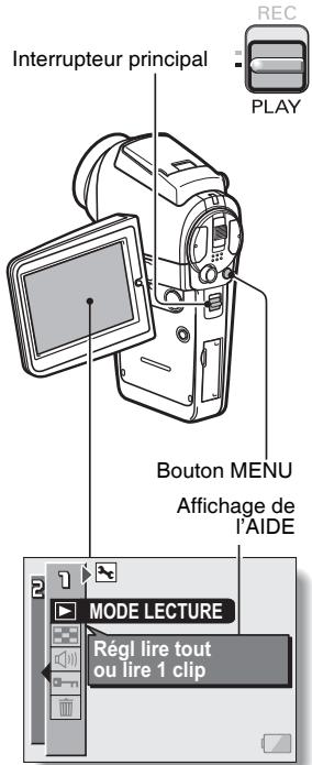 SANYO XACTI VPC-HD1AEX - AFFICHAGE DES ÉCRANS DE RÉGLAGE DE LECTURE - 1