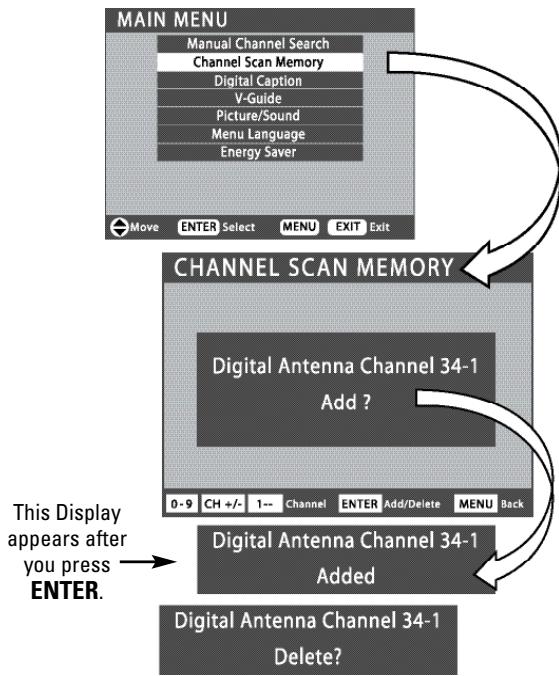 SANYO DP32648 - ADDING CHANNELS TO SCAN MEMORY - 1