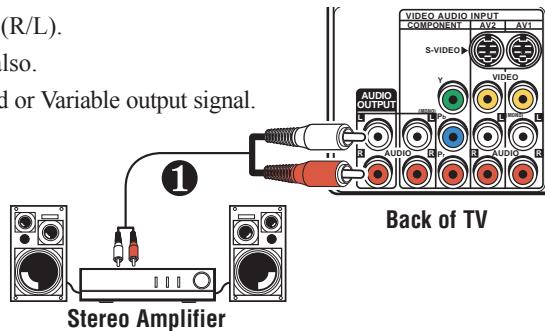 SANYO DS32424 - Connecting Audio Output Jacks to a Stereo Amplifier - 1