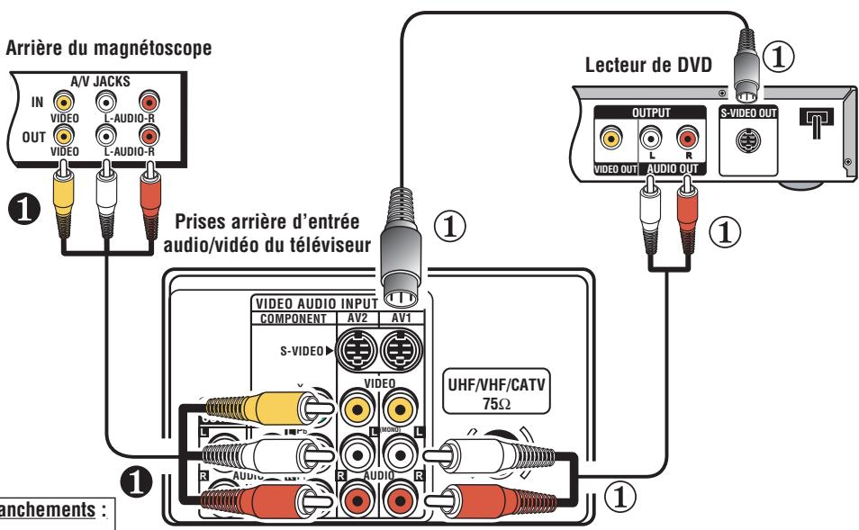 SANYO DS32424 - Branchement d'un magnétoscope ou lecteur de DVD - 1