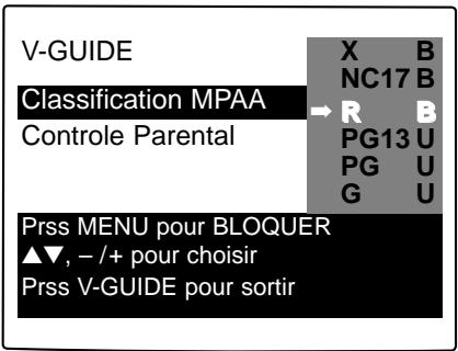 SANYO DS35520 - RÉGLAGE DE LA CLASSIFICATION DES FILMS MPAA - 1