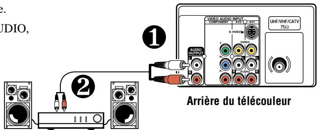 SANYO DS35520 - BRANCHEMENT D'UN AMPLIFICATEUR STÉRÉO DANS LES PRISES DE SORTIE AUDIO - 1