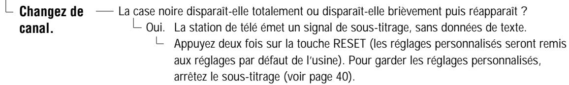 SANYO DS35520 - Une case noire apparaît à l'écran - 1