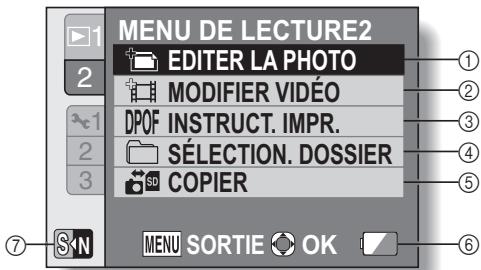 SANYO VPC-E2BL - Menu de lecture du mode NORMAL - 2