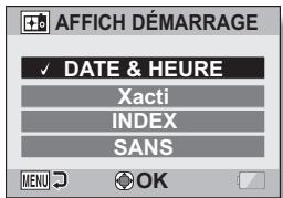 SANYO VPC-E2BL - Sélectionnez "AFFICH DÉMARRAGE" et appuyez sur le bouton SET. DATE & HEURE : le réglage de la date et de l'heure de l'appareil photo est montré. - 1