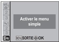 SANYO VPC-E2BL - Ouverture/fermeture de l'écran de menu du mode SIMPLE/NORMAL - 2