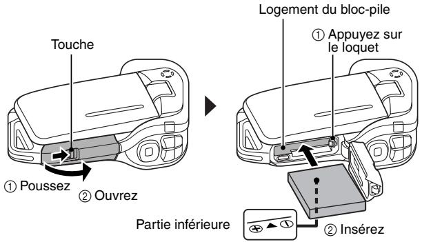 SANYO VPC-E2BL - Insérez le bloc-pile. - 1