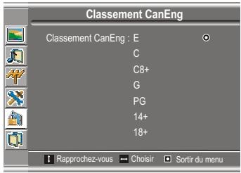 SANYO AVL-191 - Régler le classement canadien anglais - 1
