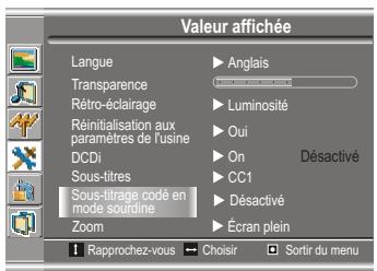 SANYO AVL-191 - Régler sous-titrage codé en mode sourdine - 1
