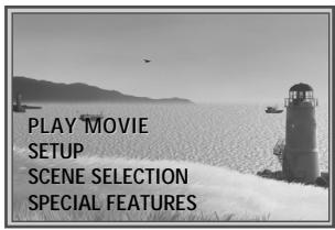 PLAY MOVIE SETUP SCENE SELECTION SPECIAL FEATURES