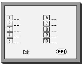 1 -- 2 -- 3 -- 4 -- 5 -- 6 -- 7 -- 8 -- 9 -- 10 -- Exit ▶1