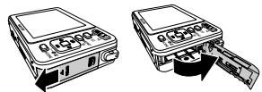 SANYO VPC-E890 - Insertion d'une carte mémoire SD/SDHC - 1