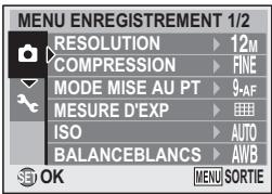 SANYO VPC-X1200 - Appuyez sur la touche ON/OFF pour allumer l'appareil photo, puis appuyez sur la touche MENU. - 1