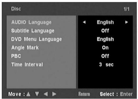 NAD T535 - UTILISATION DU T 535 - MENU DE CONFIGURATION DU DISQUE - 2
