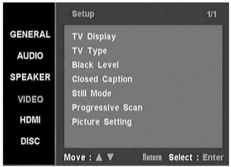 NAD T535 - UTILISATION DU T 535 - MENU DE CONFIGURATION VIDÉO - 1