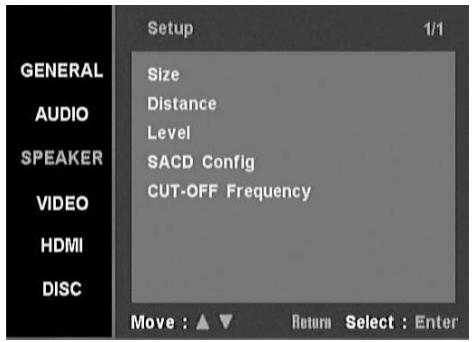 NAD T535 - UTILISATION DU T 535 - MENU DE CONFIGURATION HAUT-PARLEURS - 1