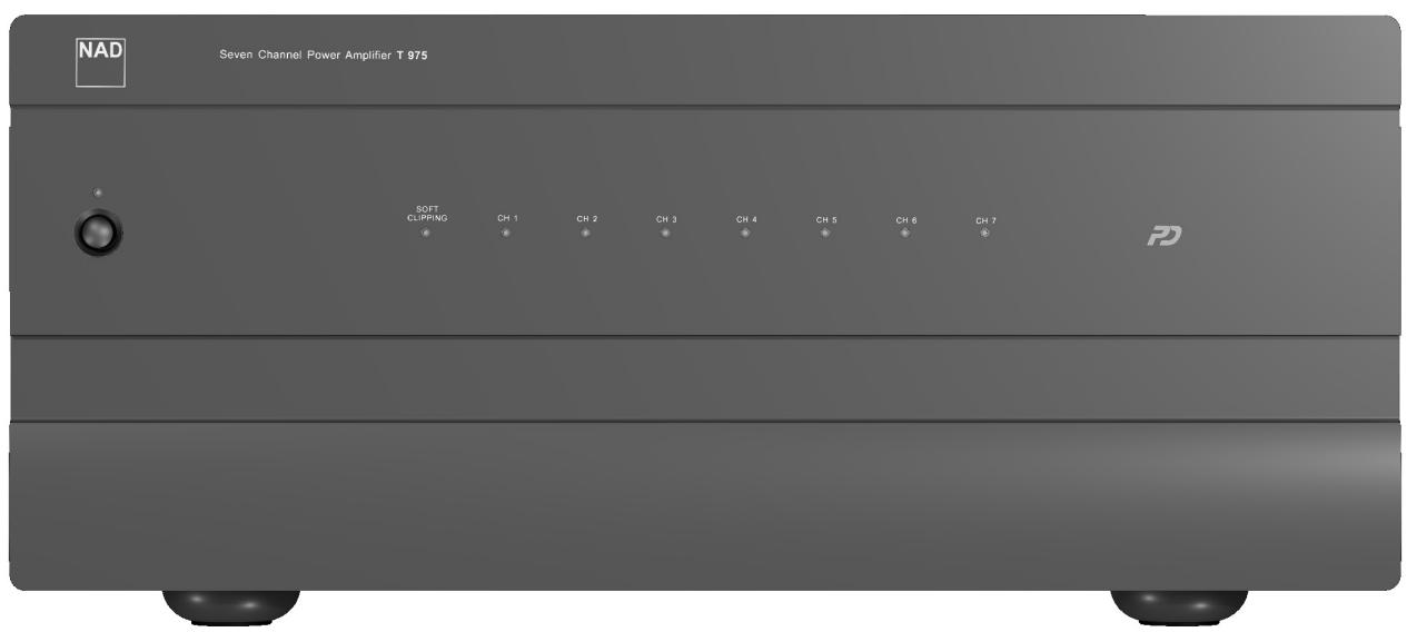 NAD Seven Channel Power Amplifier T 975 SOFT CLIPPING CH 1 CH 2 CH 3 CH 4 CH 5 CH 6 CH 7 PD