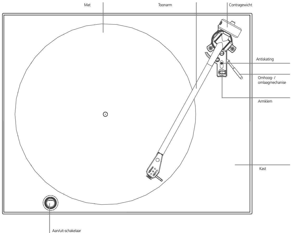 Mat Toonarm Contragewicht Antiskating Omhoog-/omlaagmechanise Armklem Kast Aan/uit-schakelaar