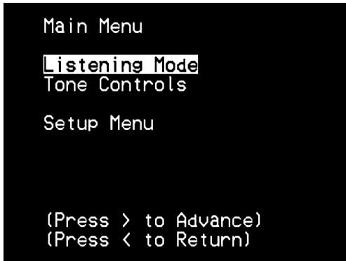 NAD T737 - MAIN MENU (MENU PRINCIPAL) - 1