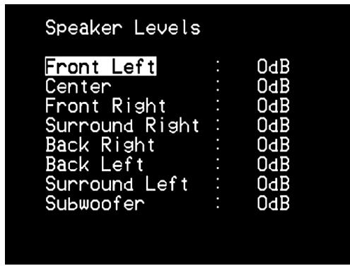 NAD T737 - SPEAKER LEVELS (NIVEAUX DES HAUT-PARLEURS) - 1
