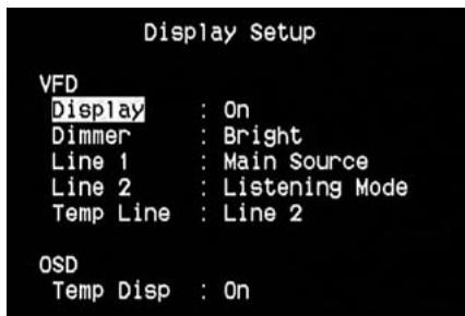 NAD T785 HD - CONFIGURATION DE L'AFFICHAGE (DISPLAY SETUP) - 1