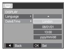 SAMSUNG L200 - Ustawianie daty, czasu i formatu daty - 1