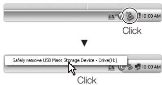 EN 10:00 AM Click Safely remove USB Mass Storage Device - Drive(H:) EN 10:00 AM Click