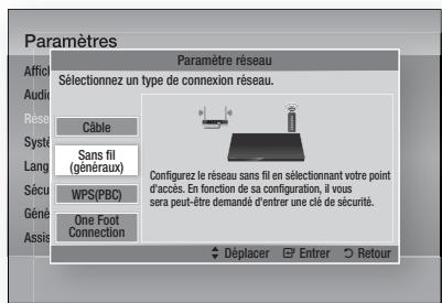 SAMSUNG HT-D5200 - Configuration d'une connexion au réseau sans fil - auto. - 1