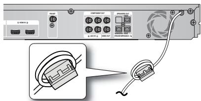 SAMSUNG HT-D5200 - Fixation du noyau torique en ferrite au cordon d'alimentation de l'unité principale - 1