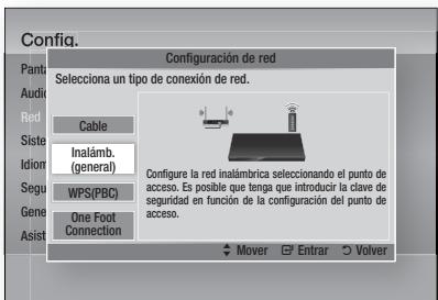 SAMSUNG HT-D5200 - Configuración de la connexion de red inalámbrica - Autom. - 1