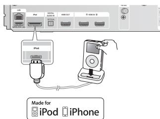 SAMSUNG HT-D5200 - Connexion d'un ipod/iphone via la station d'accueil dock - 1