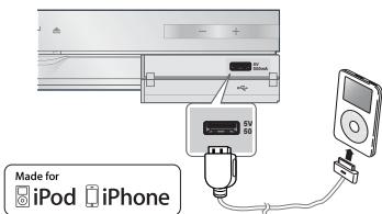 SAMSUNG HT-D5200 - Connexion d'un ipod/iphone à l'aide d'un câble USB - 1