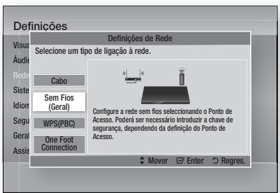 SAMSUNG HT-D5200 - Configurar a Ligação de Rede Sem Fios - Auto. - 1