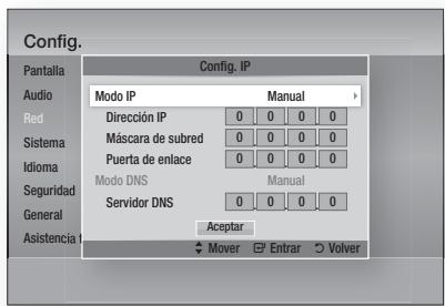 SAMSUNG HT-D5200 - Configuración de la connexion de red inalámbrica - Manual - 1