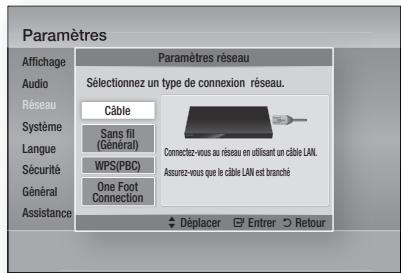 SAMSUNG HT-D5200 - Configuration d'une connexion câblée - auto. - 1