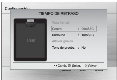 SAMSUNG HT-D330 - Configuración del tiempo de demora de los altavoces - 1