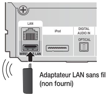 LAN iPod DIGITAL AUDIO IN OPTICAL WIRELESS LAN Adaptateur LAN sans fil (non fourni)