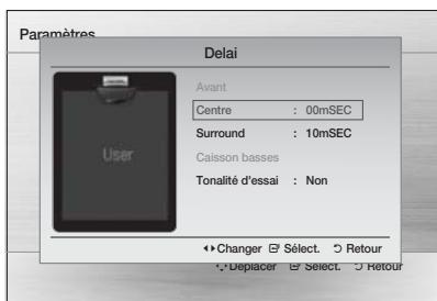 SAMSUNG HT-D550 - Réglage du temps de propagation des enceintes - 1